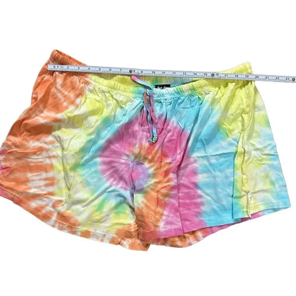 Just Love Womens Plus 2X Rainbow Tie Dye Pajama Shorts Cotton‎ Lounge 6895XX